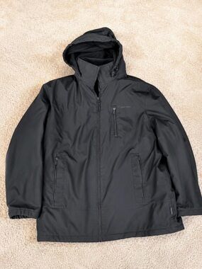 Calvin Klein Black Hooded Raincoat Jacket